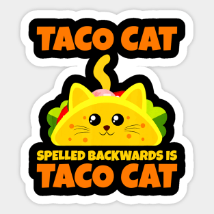 Tacocat Spelled Backwards Taco Cat Cinco De Mayo Sticker